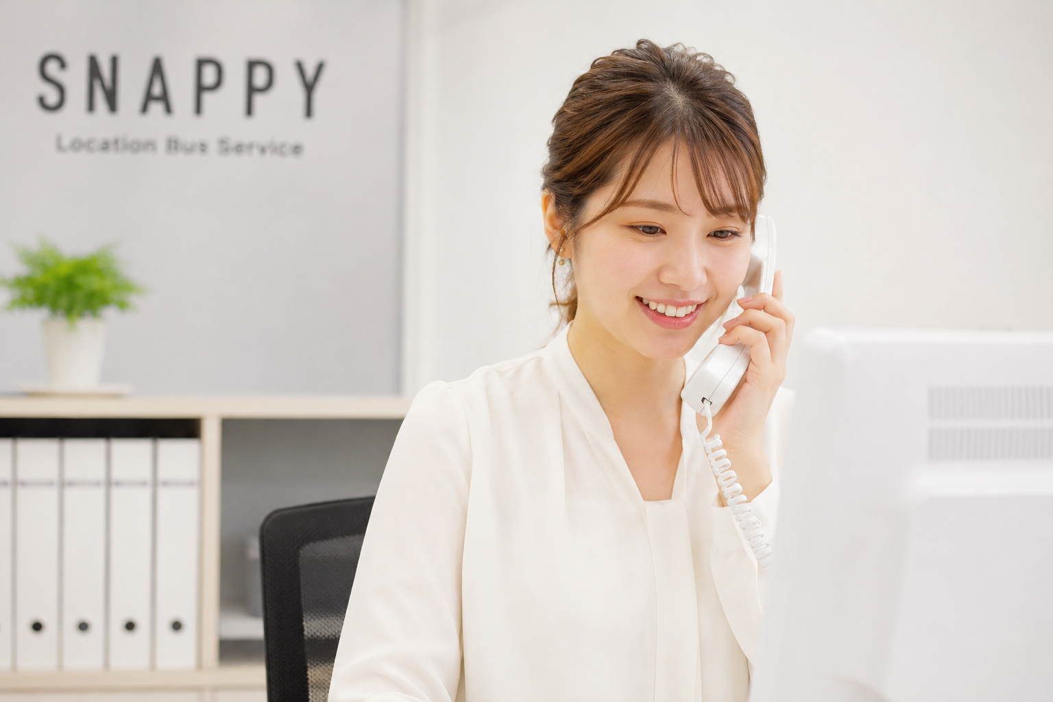 初めてのロケバス手配でも安心。SNAPPYは女性スタッフが電話対応します