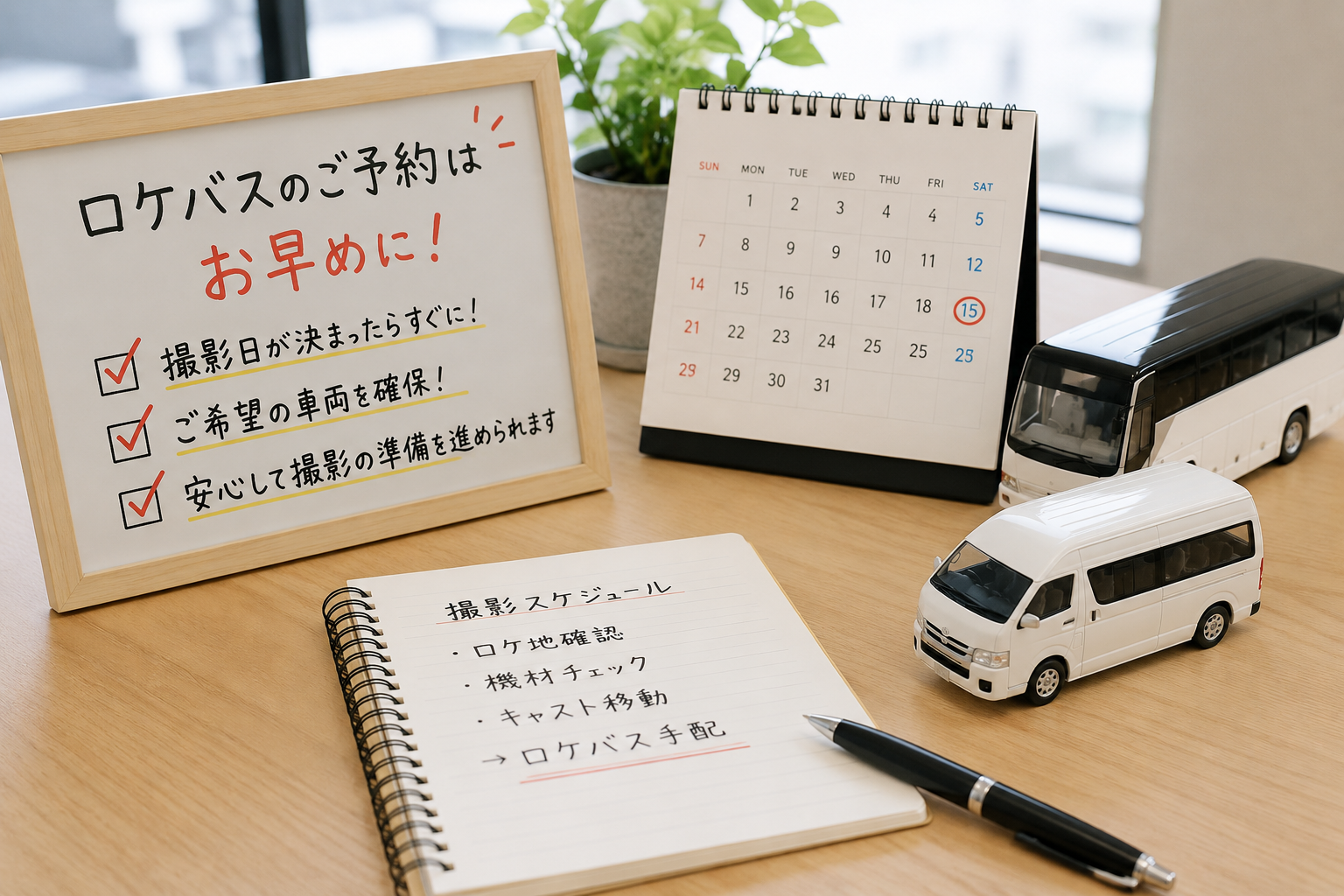 ロケバスは何日前まで予約すればいい?早めのご予約がおすすめです